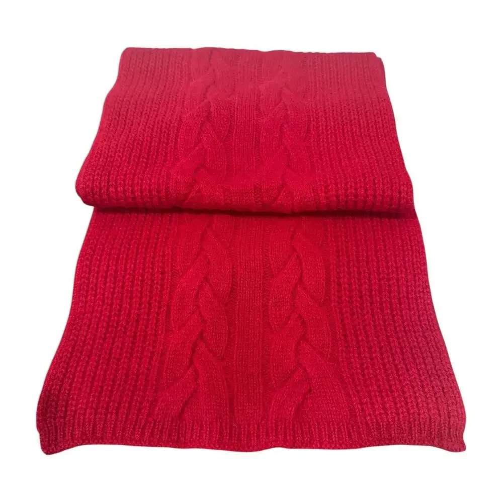 Villand Collection Women Cashmere Scarf Gloves Beanie Set Red 100% Cashmere